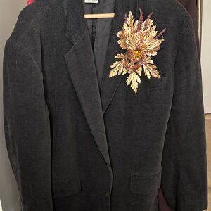 Stunning HandmadeVenetian style brooch/ornament brown gold  jewel embellished